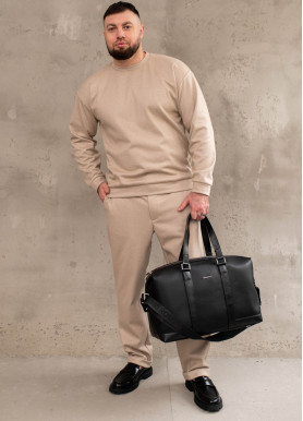 Чоловічий утеплений світшот oversize трикотаж мокко