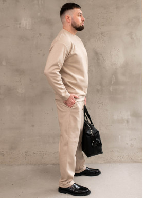 Чоловічий утеплений світшот oversize трикотаж мокко