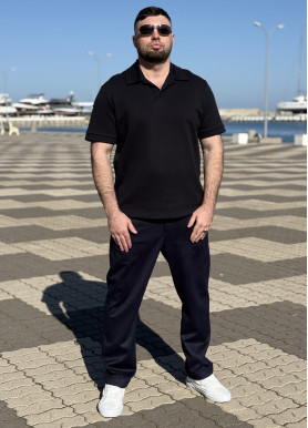 Футболка-поло базова преміум бавовна чорна