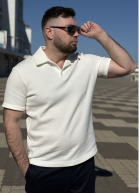 Футболка-поло базова преміум бавовна біла