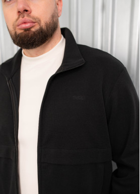 Костюм чоловічий з зіп-кофтою базовий бавовна чорний