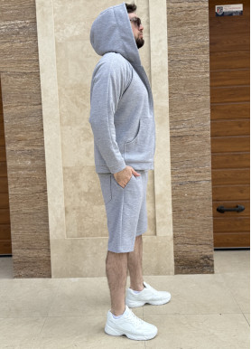 Шорти чоловічі з преміальної тканини лакоста сірі