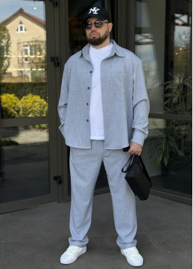 Брюки чоловічі класичні преміальна костюмка блакитні