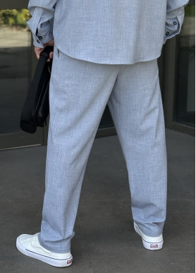 Брюки чоловічі класичні преміальна костюмка блакитні