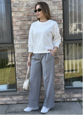 Брюки-палаццо с защипами алекс серые