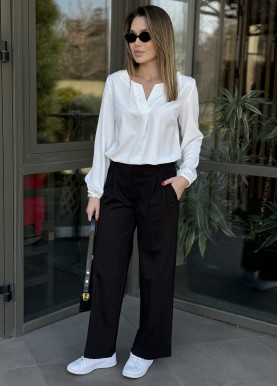 Брюки-палаццо с защипами алекс черные