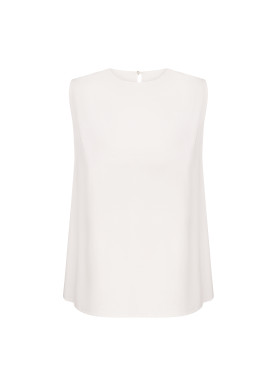 Топ без рукавов прямого свободного кроя шелк белый