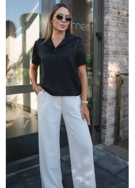 Футболка-поло класична сатин чорна Футболка-поло класична сатин чорна