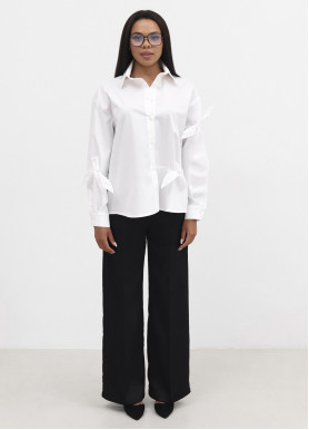 Брюки класичні зі стрілками сатін чорні