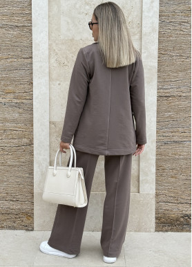 Трикотажний костюм трьохнитка-петля шоколадний