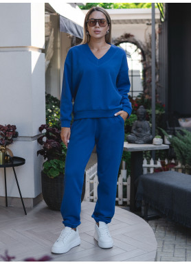 Трикотажный костюм со свитшотом и спортивными штанами электрик