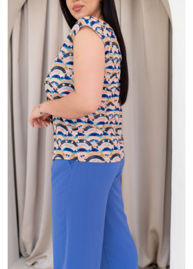 Прогулочный костюм вискоза принт электрик большой размер