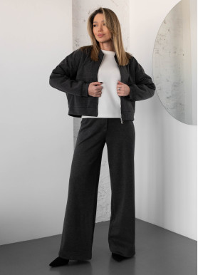 Прогулочный костюм с бомбером шерсть графит