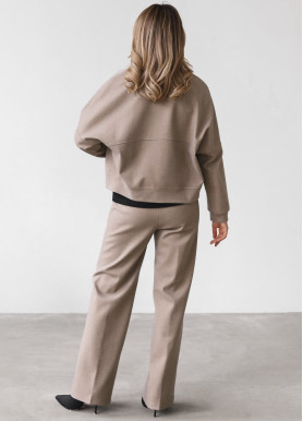 Прогулянковий костюм з бомбером вовна мокко