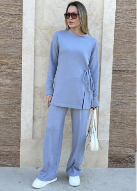 Костюм вільного крою трикотаж блакитний