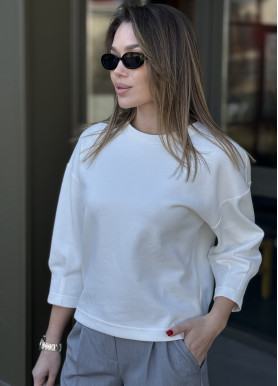 Жіночий лонгслів базовий бавовна білий Жіночий лонгслів базовий бавовна білий