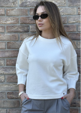 Жіночий лонгслів базовий бавовна білий