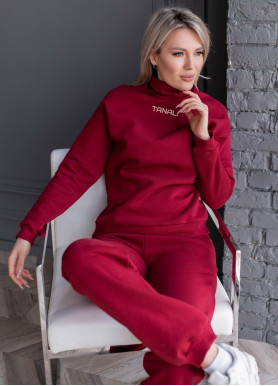 Костюм на флісі з коміром-стійкою трьохнитка бордо Костюм на флісі з коміром-стійкою трьохнитка бордо