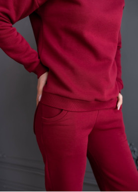 Костюм на флісі з коміром-стійкою трьохнитка бордо Костюм на флісі з коміром-стійкою трьохнитка бордо