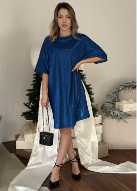 Сукня-міні вільного крою віскоза електрик