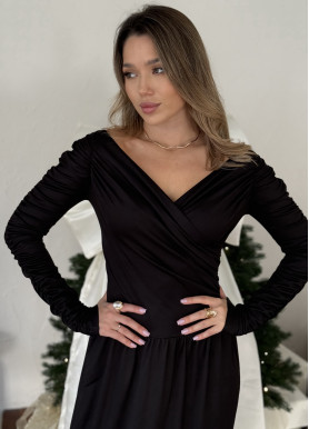 Вечірня сукня-максі  з голими плечима віскоза чорна