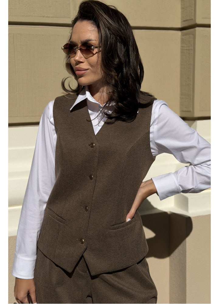 Жилет жіночий на підкладці вовна шоколадний Жилет жіночий на підкладці вовна шоколадний